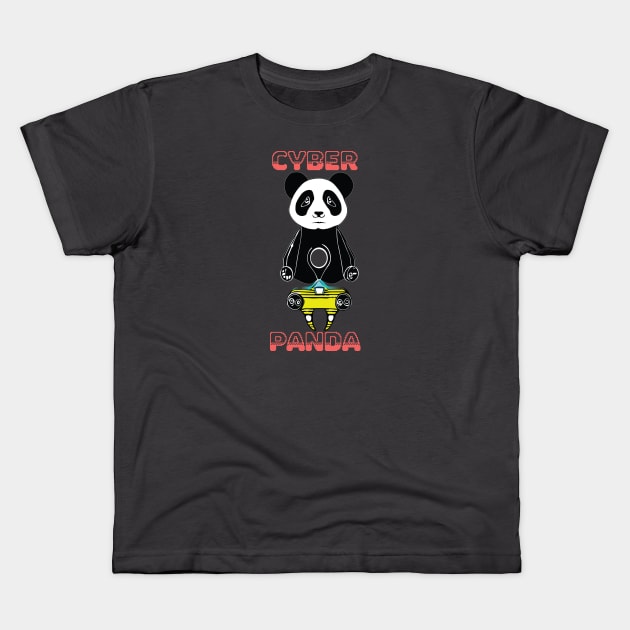Cyber Panda: A High-Tech Creation Kids T-Shirt by ChaosByBDMNTD